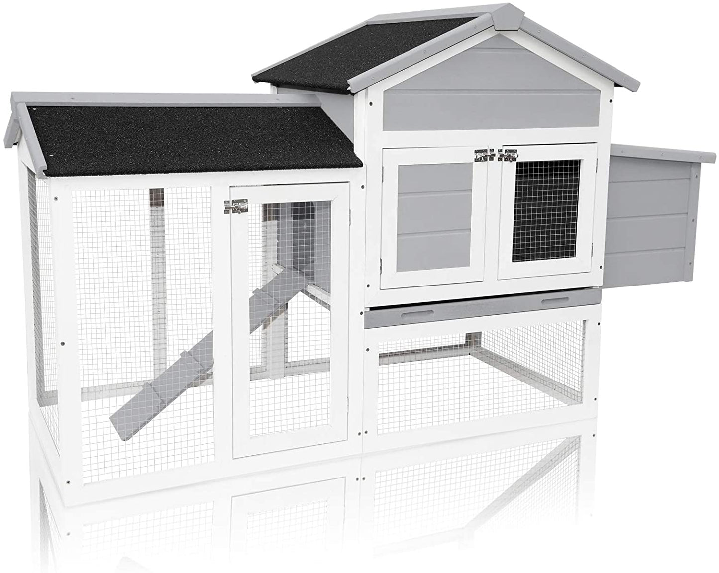 Wooden Rabbit Hutch Chicken Coop Pet House Small Animal Bunny Cage Waterproof
