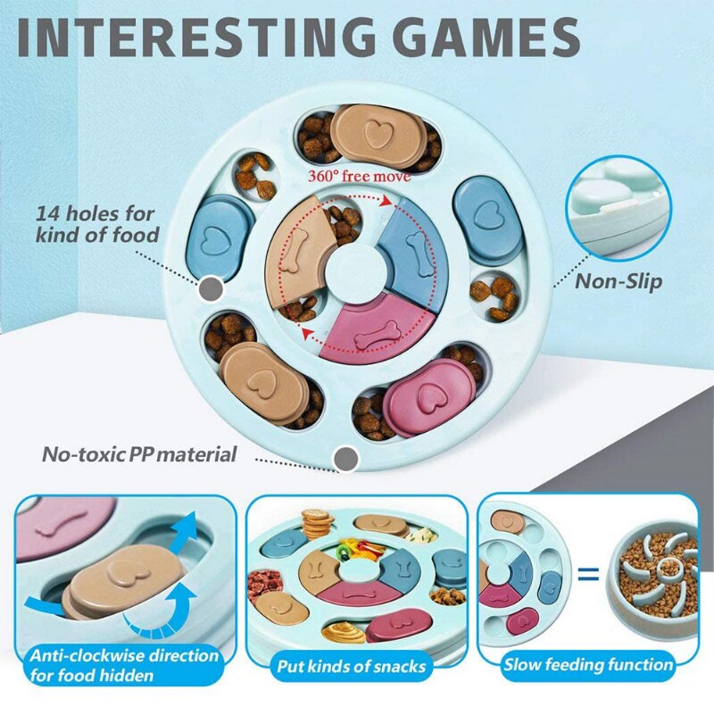 Pet Dog Feeding Puzzle Toys Slowly Eating Nonslip Bowl Interactive Means For IQ Training And Behavior Game Puppy Accessories