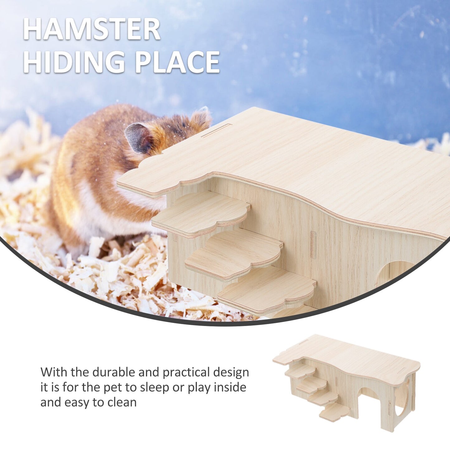 Hamster Hideout Wooden House Small Climbing Animal Chinchillaladder S Rat Pets Wood Castle Woodland Hideaway Playground