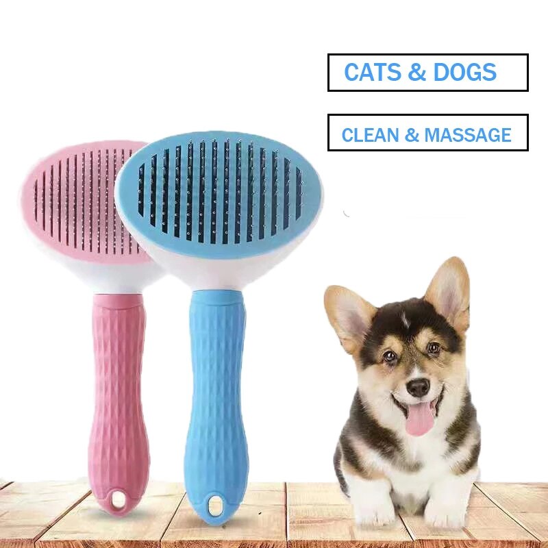 Cats Dogs Brush Self Cleaning Slicker Brush For Shedding Grooming Removes Loose Undercoat Mats and Tangled Hair Grooming Comb