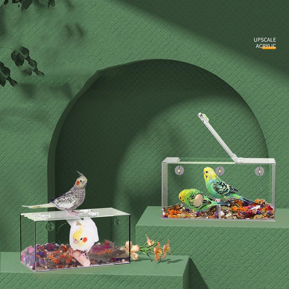 Transparent Parrot Breeding Cage Breathable Waterproof Anti-bite Acrylic Bird House Bird Supplies