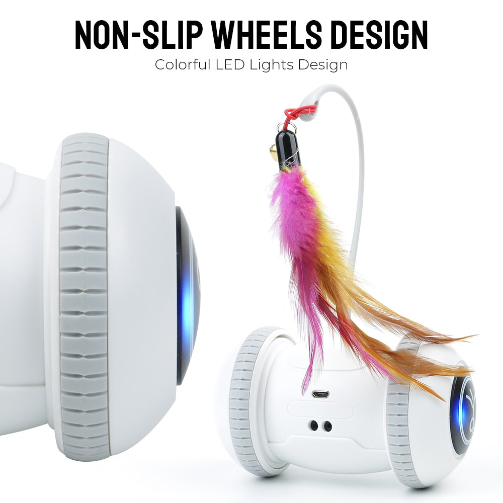 Smart Robotic Kitten Toys for Pets Interactive USB Rechargeable Automatic Sensor Cat Toy Self-Playing Electronic Feather Teaser