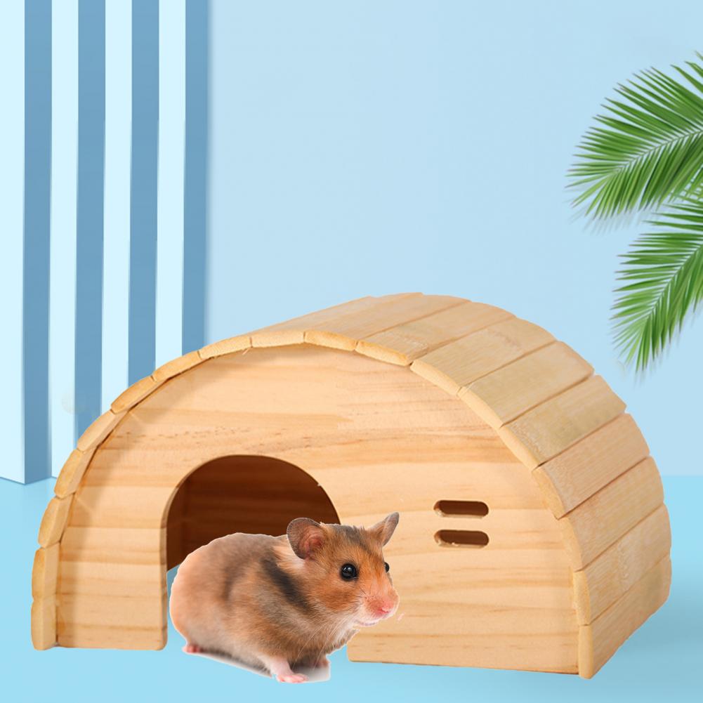 Ornamental Natural Wood Bite Resistant Chinchilla Hideout Hut Pet Chew Toy Pet Supplies Hamster House Guinea-pig Nest