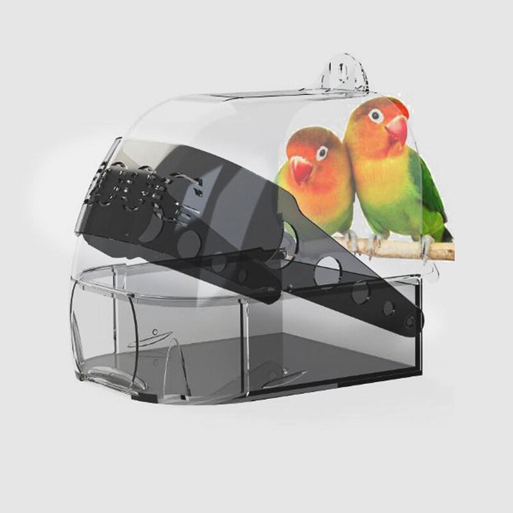 Parrot Shower Large Bathroom Bird Cage Supplies Multi-purpose Bath Room Bather Feeding Box Bird Bath Tub