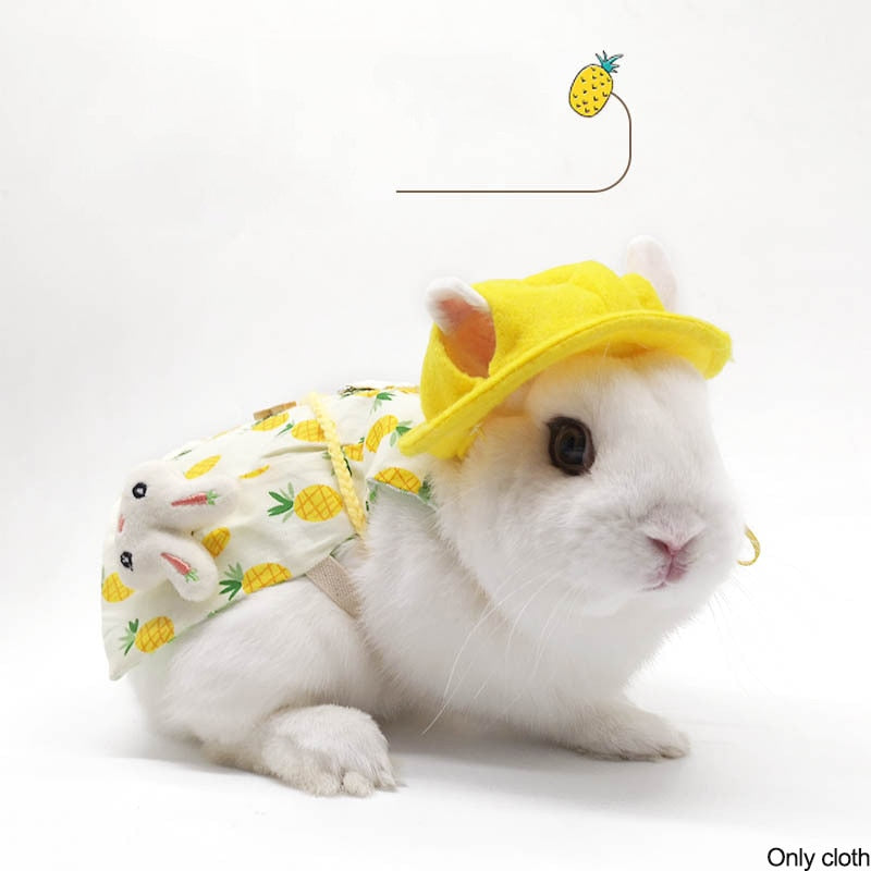 Cute Bunny Pet Vest Accessories Outdoor Leash Rabbit Clothes Harness Strap Leash for Rabbit Dress Clothes Harness for Rabbit