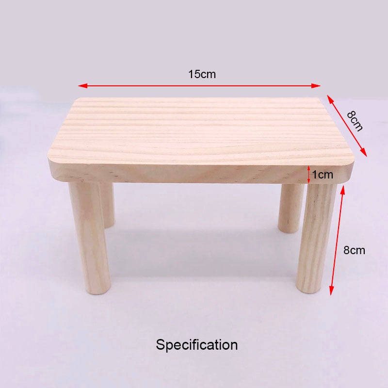 1pc Functional Wooden Hamster House Desk Platform Pet Stand Toy Station Board Pet Products Hamster Cage Golden Bear Toy Supplies