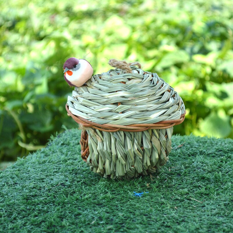 Handwoven Straw Bird Nest Breathable Warm Bird's Cage Outdoor Garden Decoration Grass Lair Pet Accessories Hanging Nest 2023 New