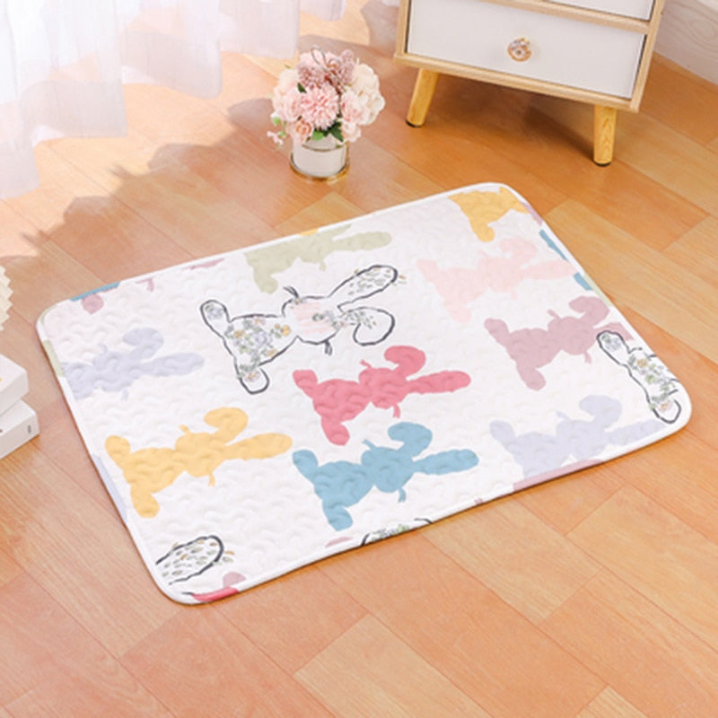 Pet Cute Multi-pattern Cage Mat Rabbit Rest Pad Guinea Pig Floor Mat Cat Non-slip Re-washable Pad Small Animal Summer Supplies