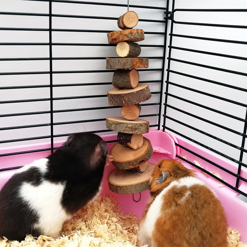 Rabbit Chewing Wooden Toys Rabbit Hanging Toys Hamsters Molar Toys Small Pet Teeth Improve Accessory Pet Teeth Grinding Toys