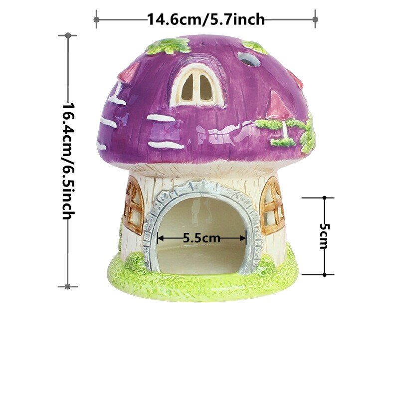 Cute Mushroom Hamster Cage Pet Items Guinea Pig Ferret Rat Rabbit Cage Hamster House Ceramics Tiny House For Hedgehog Chinchilla