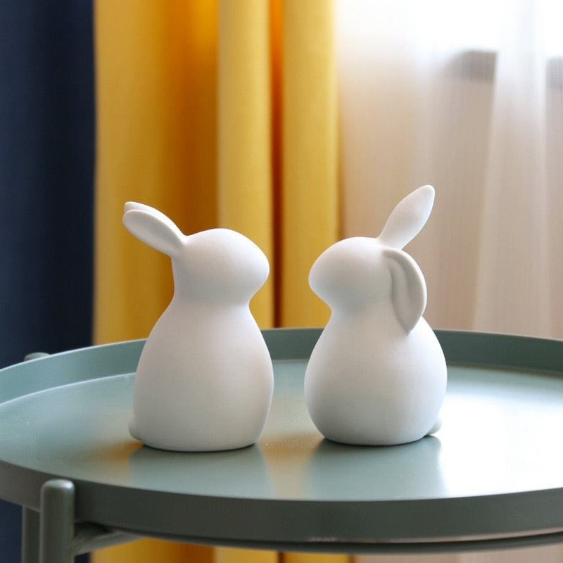 Decoration Ceramic White Rabbit Ins Nordic Simple Modern Cute Home