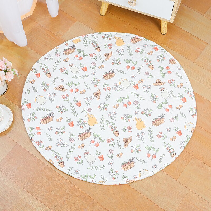 Rabbit Round Floor Mat Pet Tent Round Pad Sleeping Blanket Indoor Bunny Cage Lying Mat Kitten Puppy Play Mat Guinea Pig Pet Item