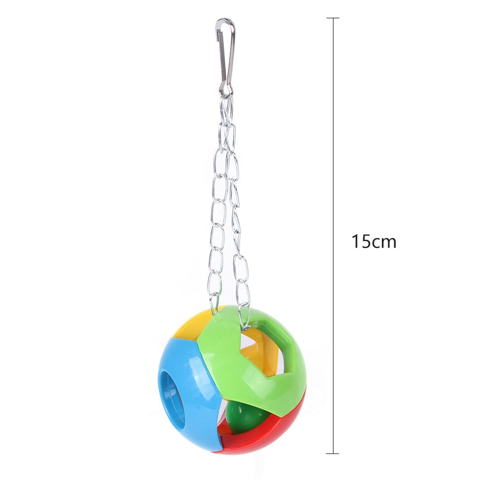Parrot Bird Toys Accessories Articles Parakeet Cockatiels Bite Chew Toy For Parrot Training Budgie Toy Swing Ball Bell Standing