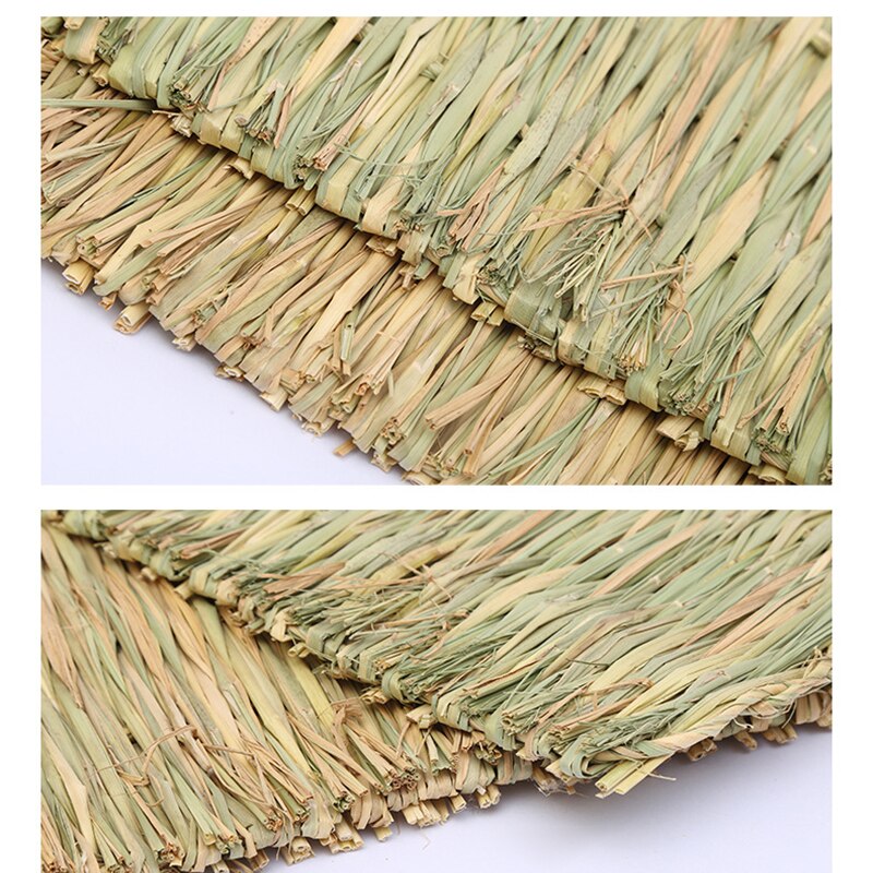 Rabbit Grass Chew Mat Small Animal Hamster Cage Bed House Pad Woven Straw Mat For Hamster Guinea Pig Pet House Cage Accessories