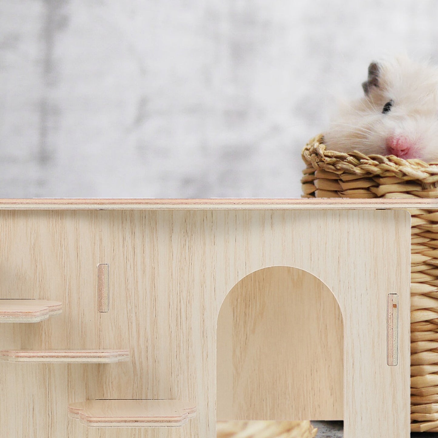 Hamster Hideout Wooden House Small Climbing Animal Chinchillaladder S Rat Pets Wood Castle Woodland Hideaway Playground