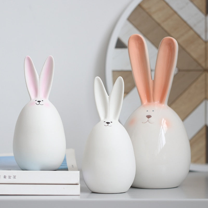 Decoration Ceramic White Rabbit Ins Nordic Simple Modern Cute Home