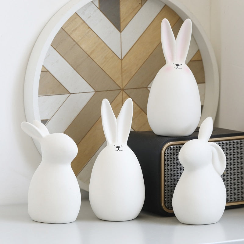 Decoration Ceramic White Rabbit Ins Nordic Simple Modern Cute Home