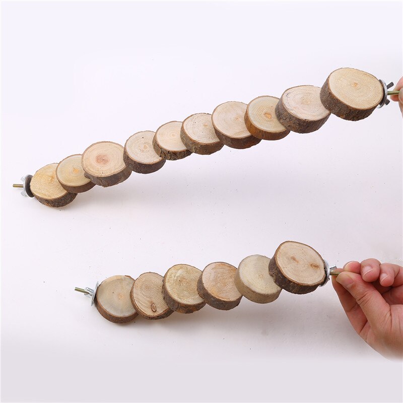 Hamster Wooden Ladder Toy For Cage 6/10 Steps Wood Climbing Blocks Chew Toy Guinea Pig Rat Hedgehog Small Pet Cage Accessories