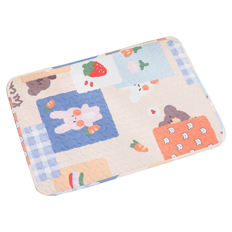 Pet Cute Multi-pattern Cage Mat Rabbit Rest Pad Guinea Pig Floor Mat Cat Non-slip Re-washable Pad Small Animal Summer Supplies
