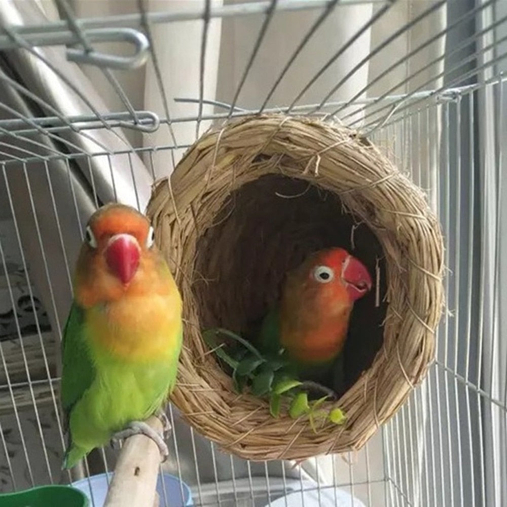 1PC Parrot Nest Straw Bird Nest Natural Handmade Warm Pigeon House Bedroom Courtyard Bird Cages Supplies Bird Cage Accessories