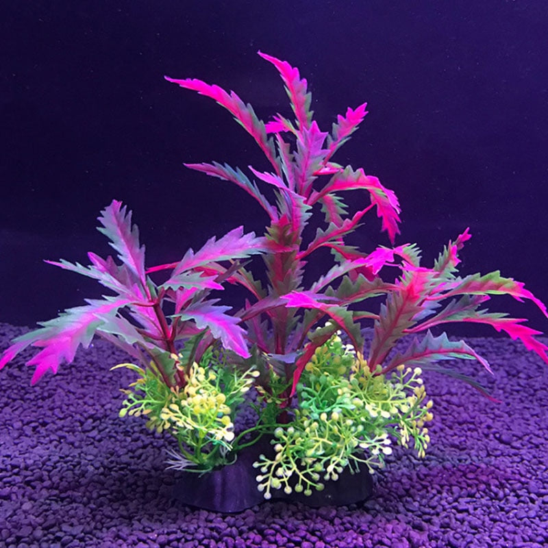 Artificial Aquarium Decor Plants Water Plastic Ornament Aquatic Plant Fish Tank Grass Decoration Accessories 14cm 12 Kinds