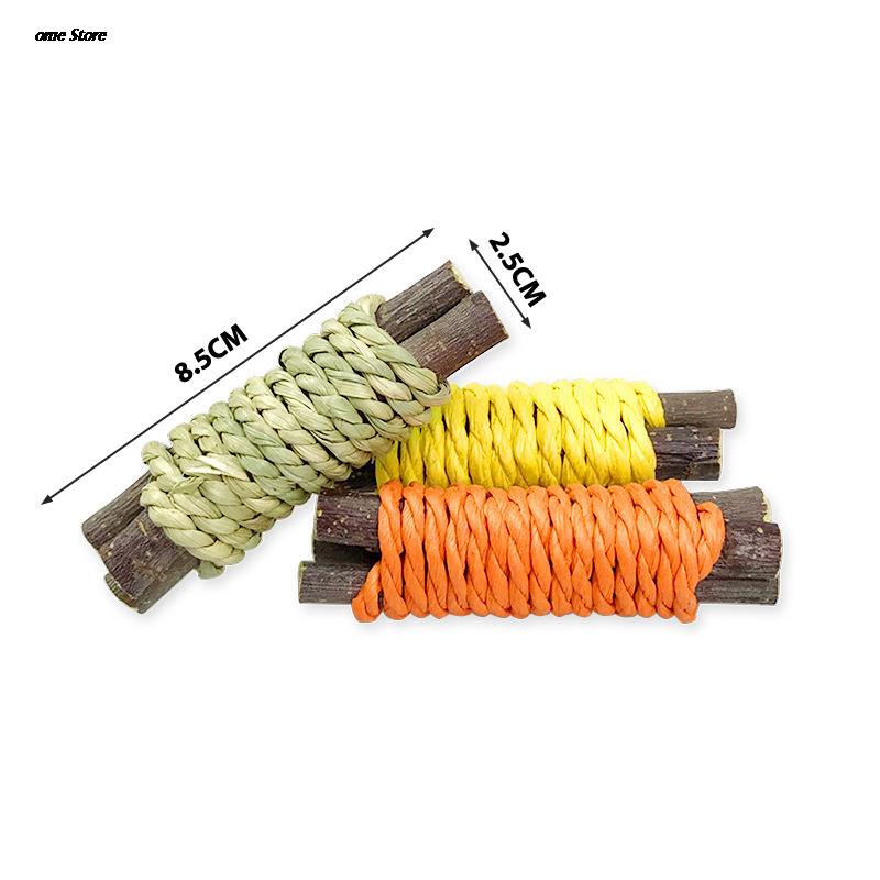Rabbit Toys Chinchilla Toy Pet Teeth Grinding Toys For Rabbits Hamster Grasses Chew Toy Hanging Cookie Rabbit Accessories