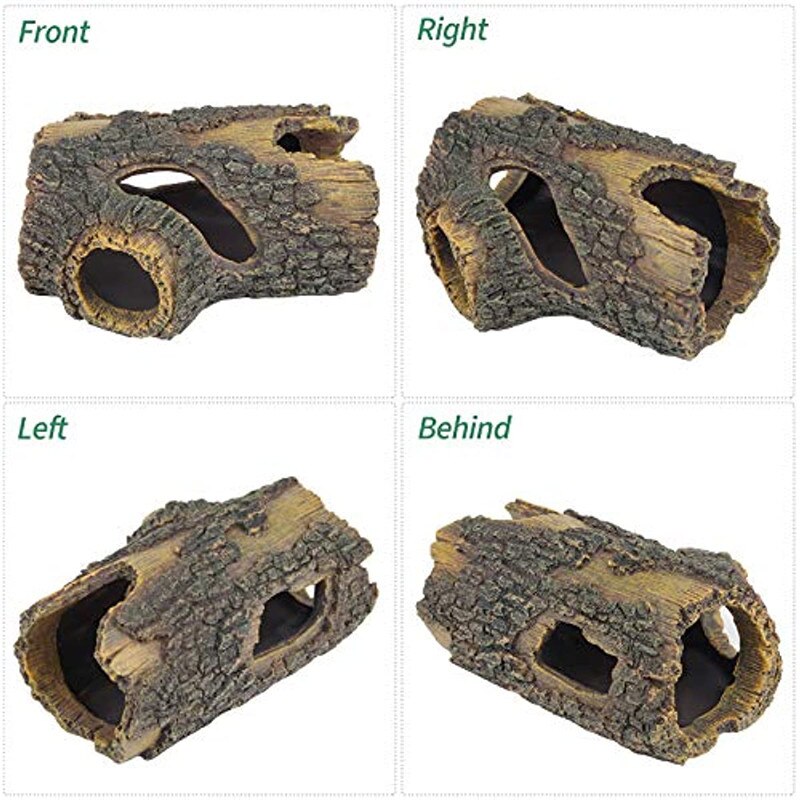 Aquarium Decoration Hollow Tree Trunk Fish Tank Ornament Small Fish Shrimp Hideout Hiding Caves Resin Log Betta Fish Shelter