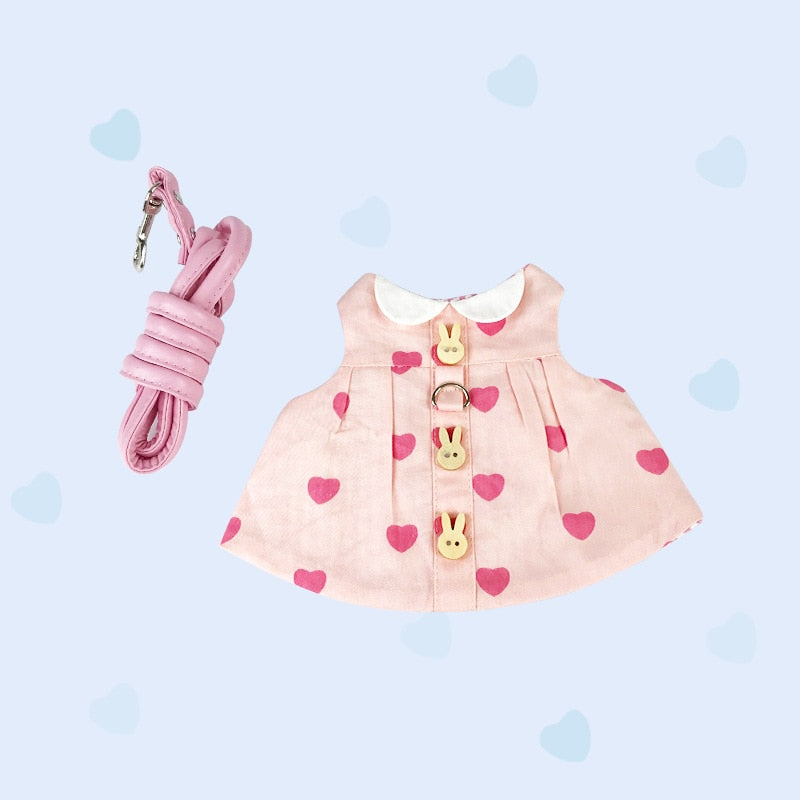 Cute Bunny Pet Vest Accessories Outdoor Leash Rabbit Clothes Harness Strap Leash for Rabbit Dress Clothes Harness for Rabbit