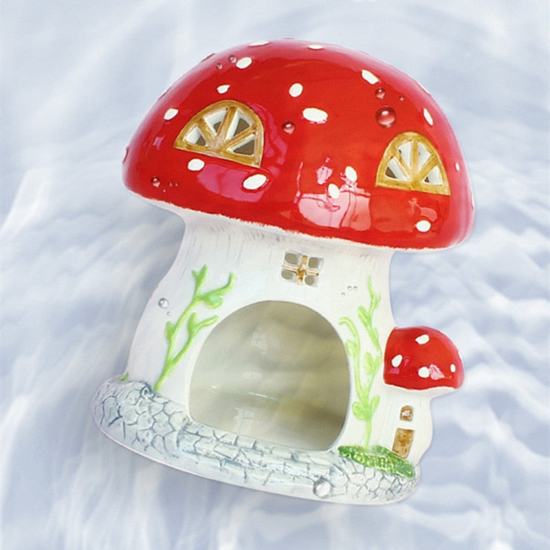 Cute Mushroom Hamster Cage Pet Items Guinea Pig Ferret Rat Rabbit Cage Hamster House Ceramics Tiny House For Hedgehog Chinchilla