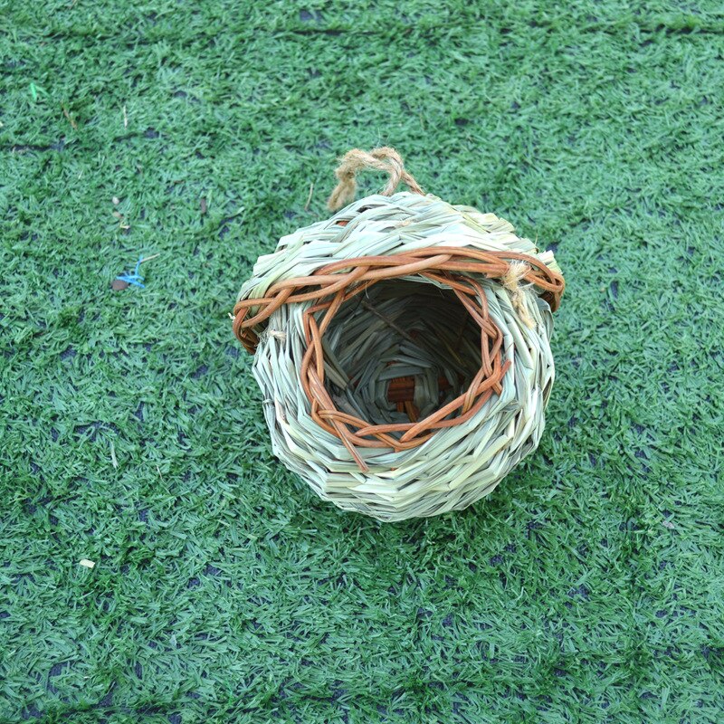 Handwoven Straw Bird Nest Breathable Warm Bird's Cage Outdoor Garden Decoration Grass Lair Pet Accessories Hanging Nest 2023 New