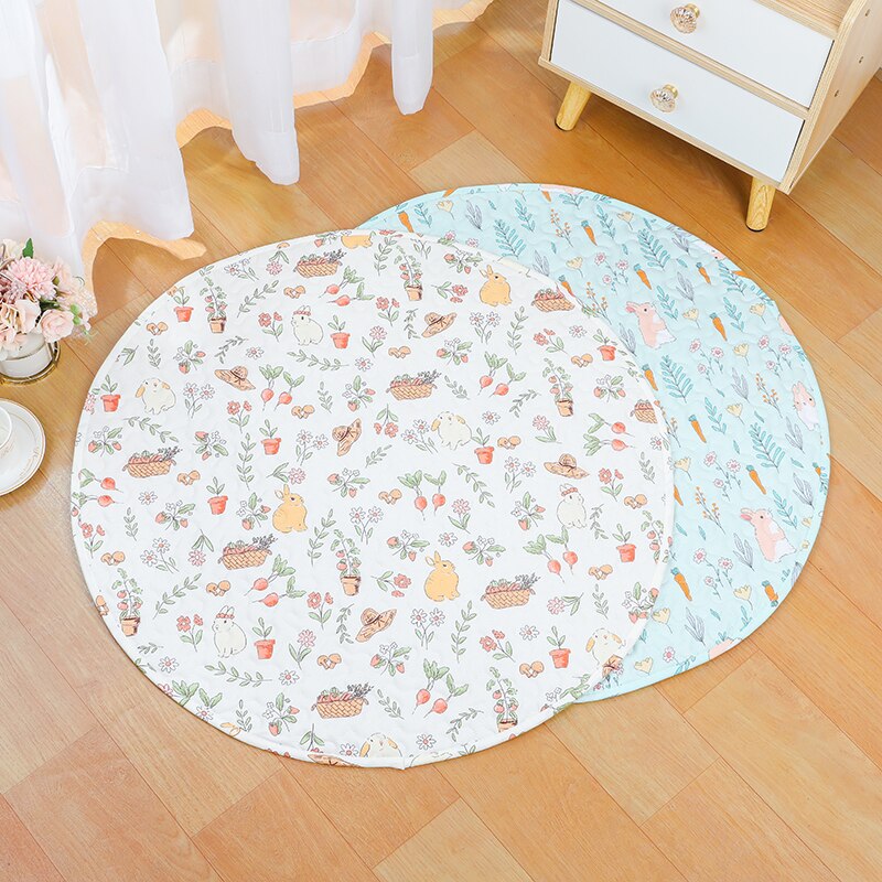 Rabbit Round Floor Mat Pet Tent Round Pad Sleeping Blanket Indoor Bunny Cage Lying Mat Kitten Puppy Play Mat Guinea Pig Pet Item