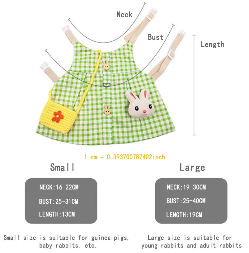 Cute Bunny Pet Vest Accessories Outdoor Leash Rabbit Clothes Harness Strap Leash for Rabbit Dress Clothes Harness for Rabbit