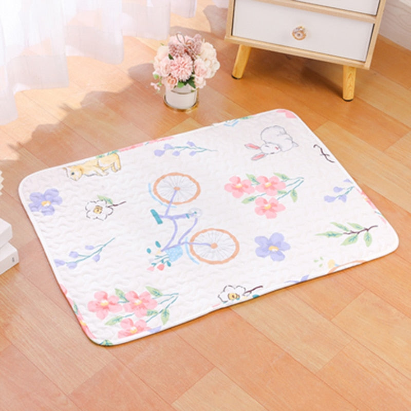 Pet Cute Multi-pattern Cage Mat Rabbit Rest Pad Guinea Pig Floor Mat Cat Non-slip Re-washable Pad Small Animal Summer Supplies