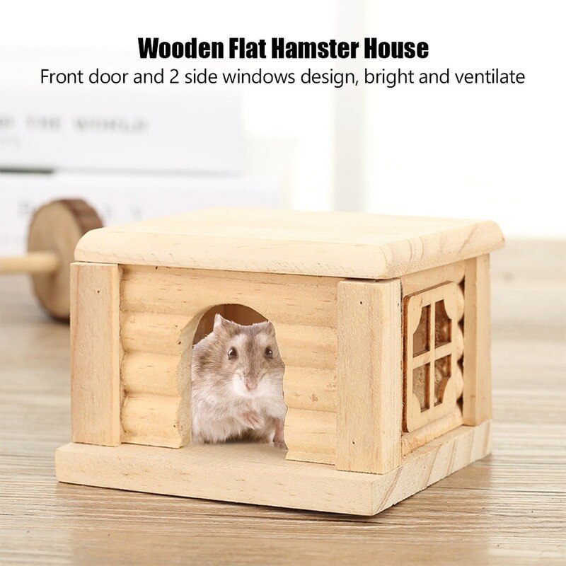 Pet Hamster Wooden House Hut Small Animal Rabbit Mouse Hideout Cage Gerbil Chalet Mice Room Nest Hamster Cage toy Supplies