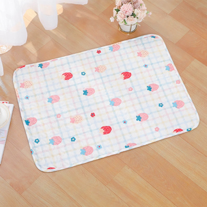 Pet Cute Multi-pattern Cage Mat Rabbit Rest Pad Guinea Pig Floor Mat Cat Non-slip Re-washable Pad Small Animal Summer Supplies