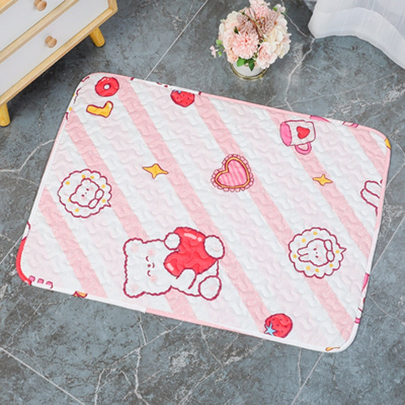 Pet Cute Multi-pattern Cage Mat Rabbit Rest Pad Guinea Pig Floor Mat Cat Non-slip Re-washable Pad Small Animal Summer Supplies