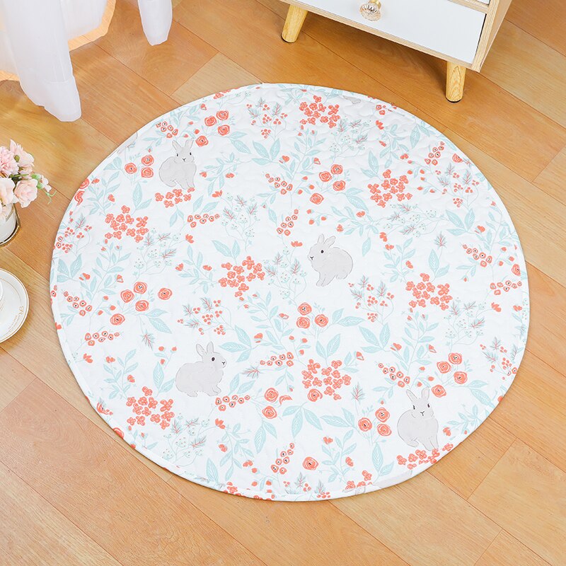 Rabbit Round Floor Mat Pet Tent Round Pad Sleeping Blanket Indoor Bunny Cage Lying Mat Kitten Puppy Play Mat Guinea Pig Pet Item