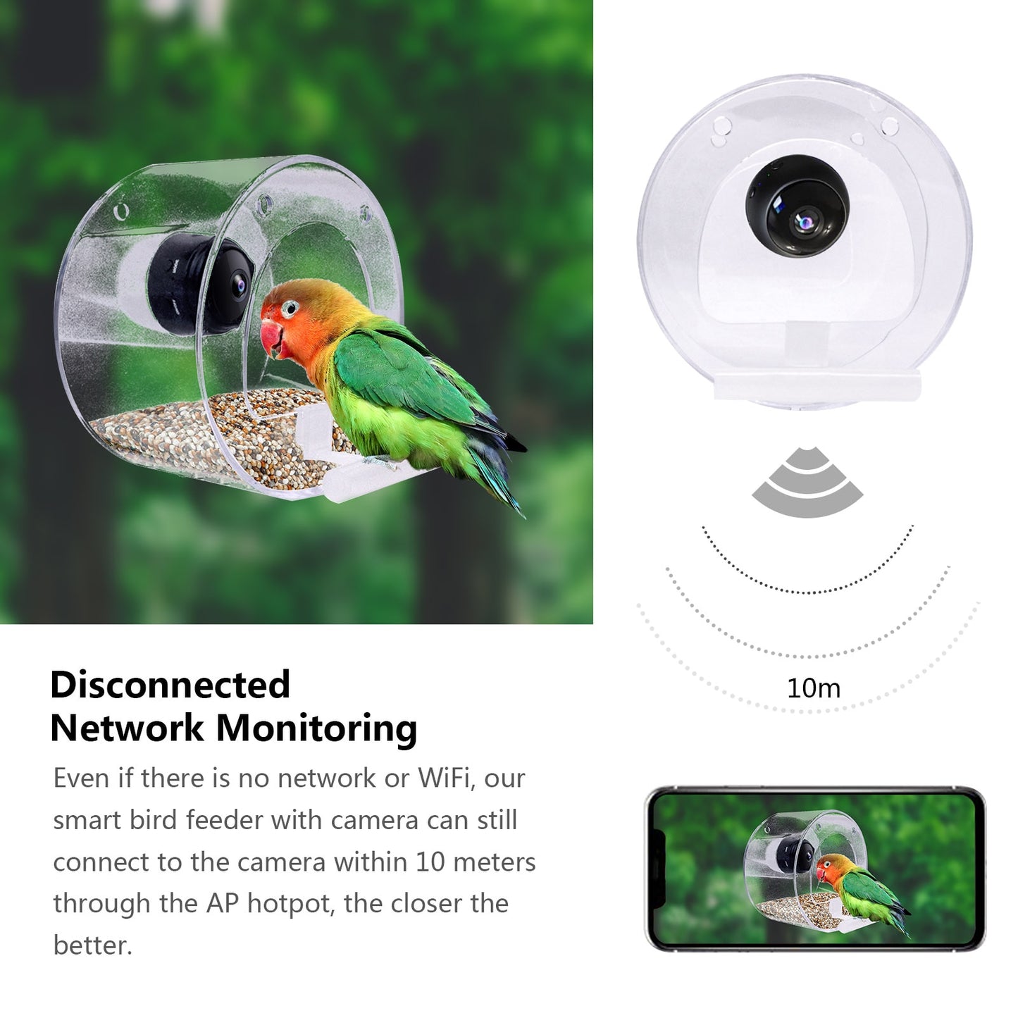 New Bird Feeder With Camera Bird Feeders House With Wireless WiFi Bird Camera 1080p For Outdoor Bird Watching Bird Feeder Aves