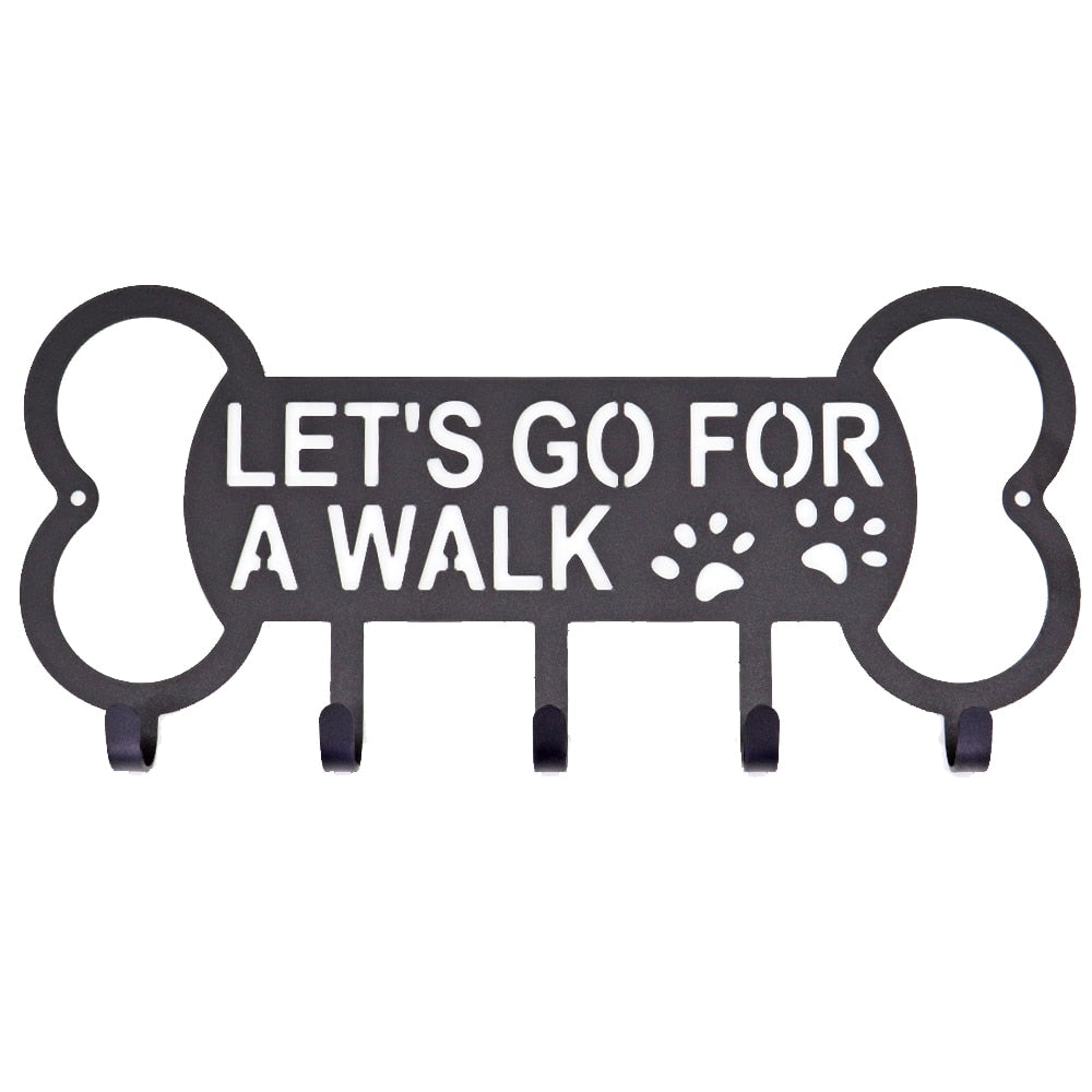 4/5/7 Hooks Organizer Creative Metal Dog Leash Hanger Hook Iron Art Wall-mounted Pet Toy Rack Holder Pet Storage Hooks Hangers