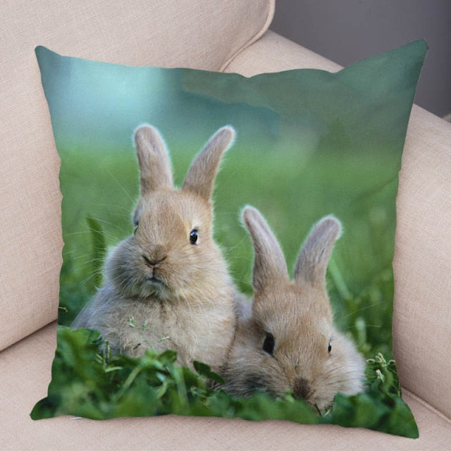 Cute Rabbit Bunny Cushion Cover Pillowcase Pillow Covers for Sofa Car Home Decor Pet Animal Pillow Cover Cotton Plush 45x45 cm