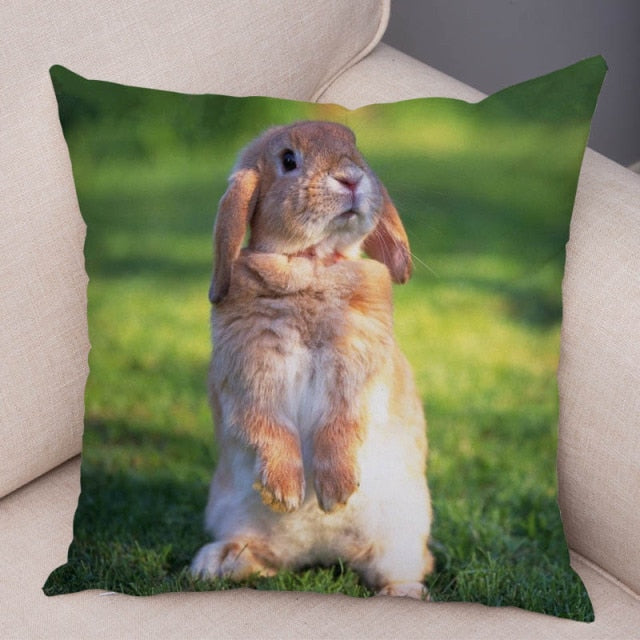 Cute Rabbit Bunny Cushion Cover Pillowcase Pillow Covers for Sofa Car Home Decor Pet Animal Pillow Cover Cotton Plush 45x45 cm