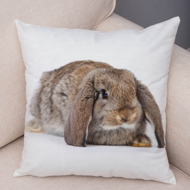 Cute Rabbit Bunny Cushion Cover Pillowcase Pillow Covers for Sofa Car Home Decor Pet Animal Pillow Cover Cotton Plush 45x45 cm