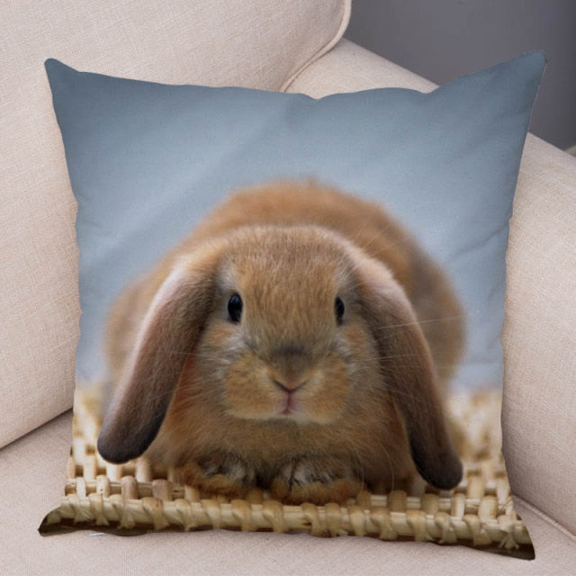 Cute Rabbit Bunny Cushion Cover Pillowcase Pillow Covers for Sofa Car Home Decor Pet Animal Pillow Cover Cotton Plush 45x45 cm