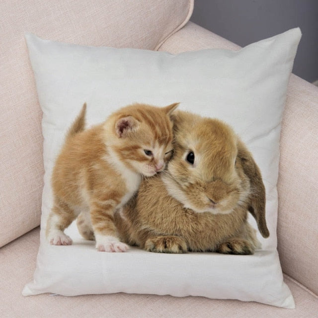 Cute Rabbit Bunny Cushion Cover Pillowcase Pillow Covers for Sofa Car Home Decor Pet Animal Pillow Cover Cotton Plush 45x45 cm