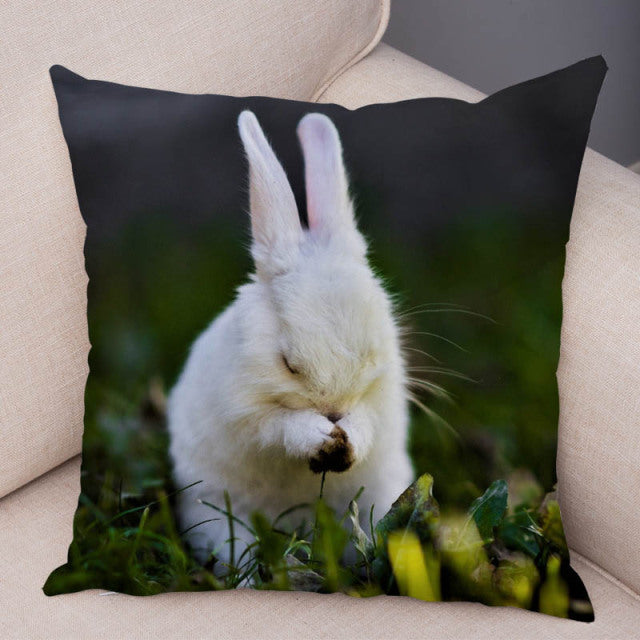 Cute Rabbit Bunny Cushion Cover Pillowcase Pillow Covers for Sofa Car Home Decor Pet Animal Pillow Cover Cotton Plush 45x45 cm