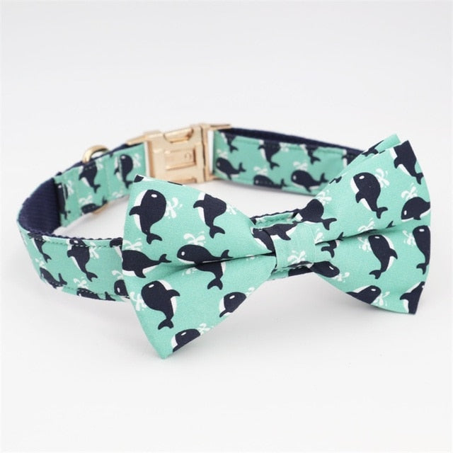 Dog Collar Bow Tie with Metal Buckle