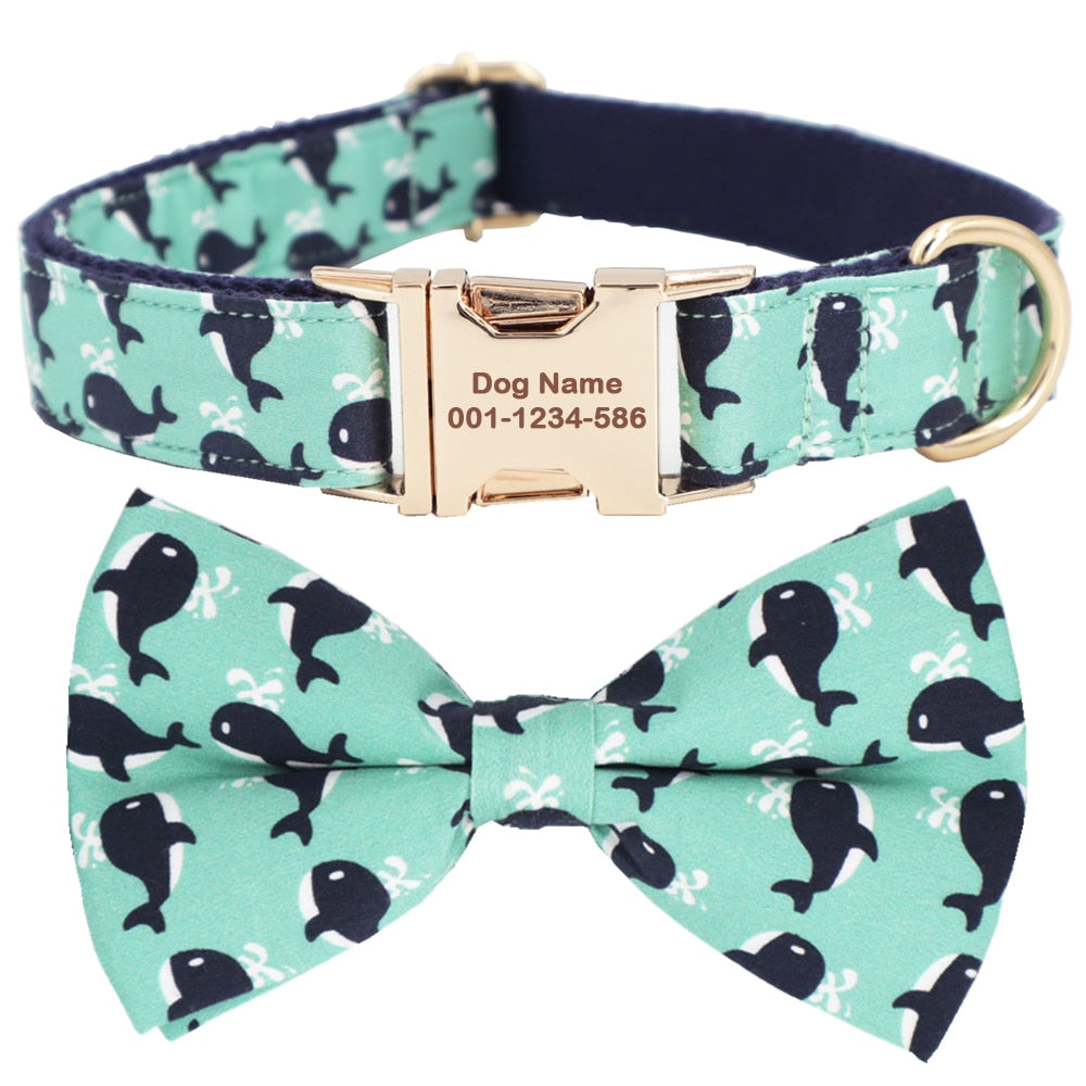 Dog Collar Bow Tie with Metal Buckle