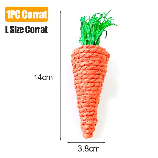 Carrot Shaped Rabbit Hamster Chew Bite Toys Rabbit Guinea Pig Molar Tooth Cleaning Toys Supplies Pet Toys 1pc/2pcs/3pcs