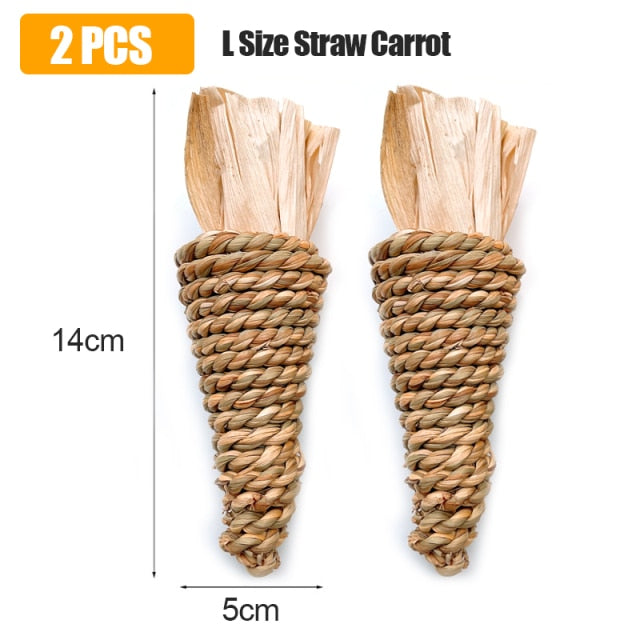 Carrot Shaped Rabbit Hamster Chew Bite Toys Rabbit Guinea Pig Molar Tooth Cleaning Toys Supplies Pet Toys 1pc/2pcs/3pcs
