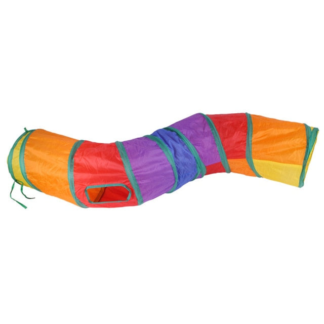 Indoor 2/3/4 5-way Collapsible Cat Tunnel Tube Kitty Tunnel Bored Cat Pet Toys Peek Hole Toy Cat Puppy Kitty Kitten Rabbit